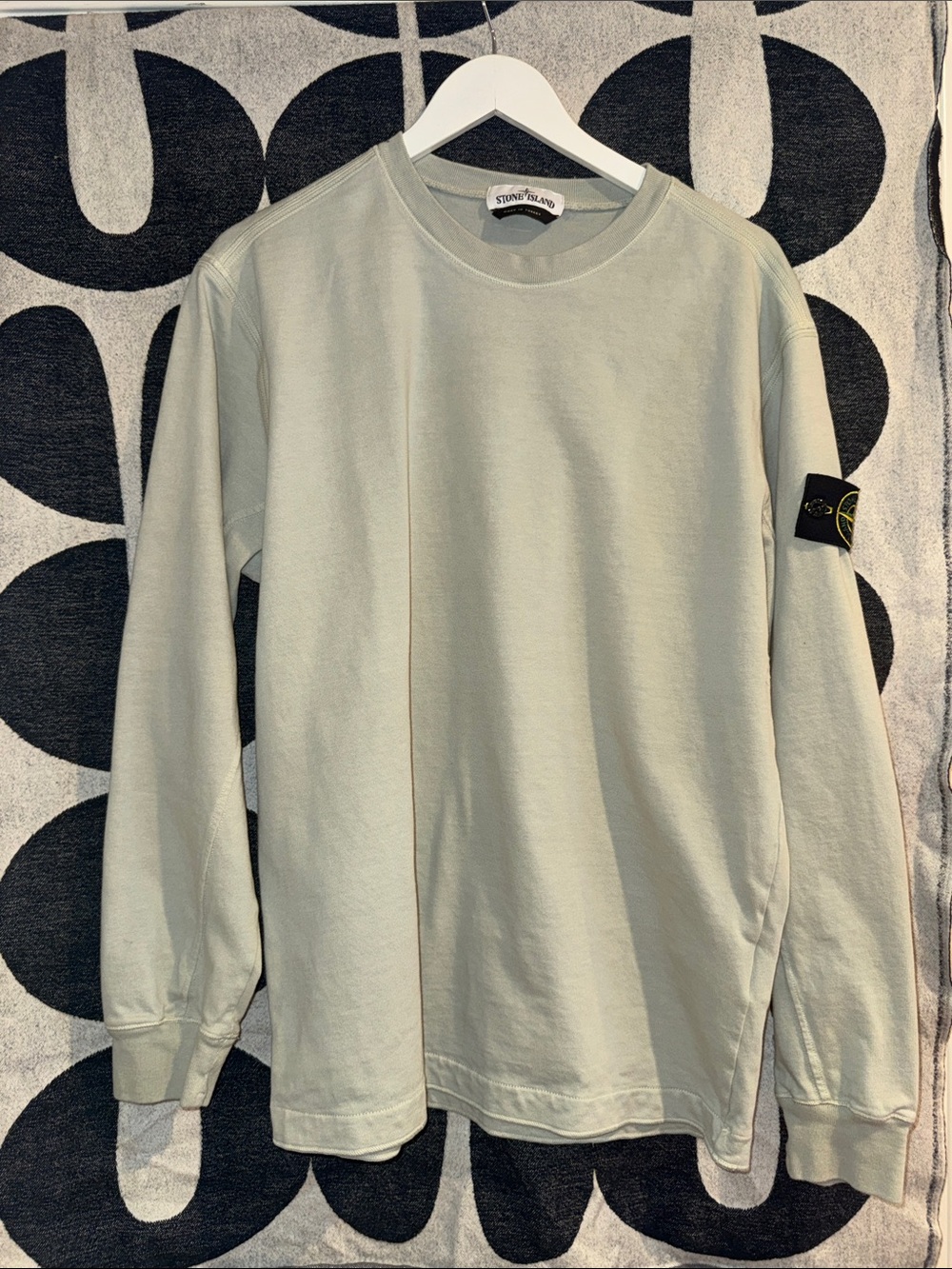 STONE ISLAND GARMENT DYED LIGHT CREW SWEATSHIRT (XL) SAGE GREEN ART~711562350